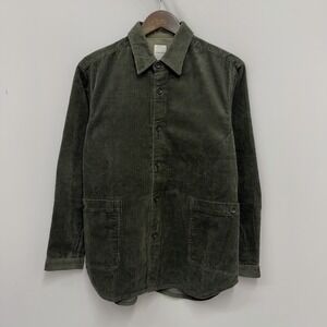 Sage De Cret Mens Size Small Olive Green Corduroy Barn Coat Shacket Jacket Shirt